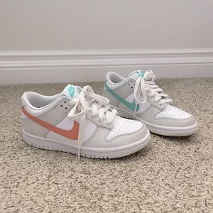 Nike Dunk Low GS in White/Crimson Bliss Size 3.5Y (Size 5.0 Women)